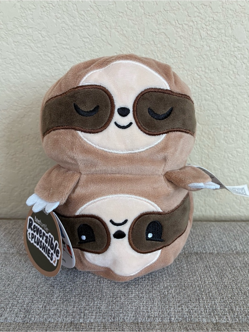 TeeTurtle Sloth Reversible Plushie NWT